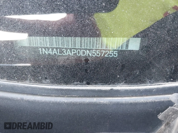 2013 Nissan Altima SV with VIN 1N4AL3AP0DN557255, listed as a IAAI auction lot 42574146 with 185,886 mi miles and . Bid and sale history available at DreamBid. Image 9.