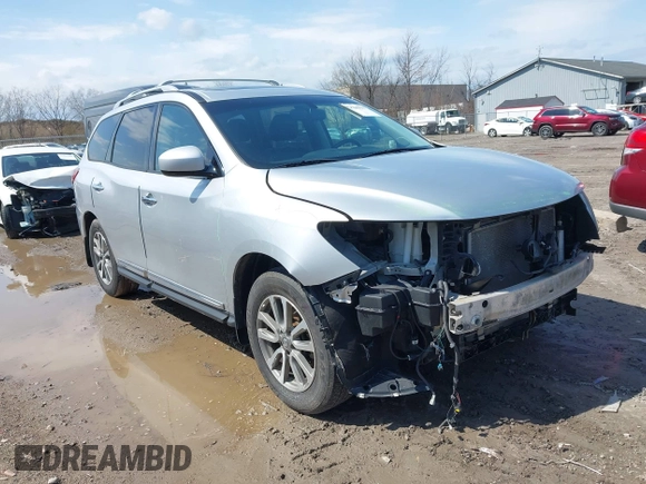 2014 Nissan Pathfinder S with VIN 5N1AR2MM3EC613959, listed as a IAAI auction lot 41966935 with 121,521 mi miles and . Bid and sale history available at DreamBid. Image 1.