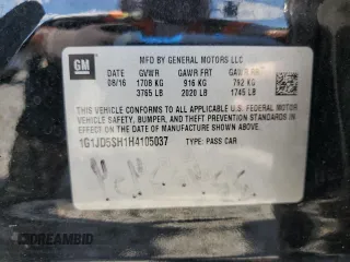 2017 Chevrolet Sonic LT z VIN 1G1JD5SH1H4105037, wystawiony jako Copart lot #61663635 z przebiegiem 127 876 mil mil oraz Szkoda całkowita • Salvage title. Historia ofert i sprzedaży dostępna na DreamBid. Obrazek 13.