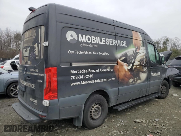 2020 Mercedes-Benz Sprinter with VIN W1W4EBHY1LP210907, listed as a Copart auction lot 83762734 with Not Provided miles and Salvage Title. Bid and sale history available at DreamBid. Image 3.