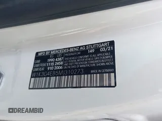 2021 Mercedes-Benz A 220 with VIN W1K3G4EB5MJ310273, listed as a IAAI auction lot 42116311 with Not provided miles and . Bid and sale history available at DreamBid. Image 9.