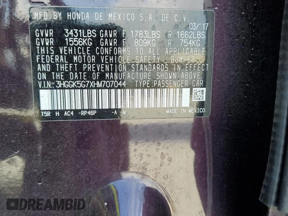 2017 Honda Fit EX with VIN 3HGGK5G7XHM707044, listed as a Copart auction lot 55786455 with 89,562 mi miles and Salvage title. Bid and sale history available at DreamBid. Image 13.