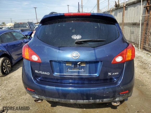 2009 Nissan Murano LE with VIN JN8AZ18W19W105427, listed as a Copart auction lot 45677415 with 177,682 mi miles and Salvage Title. Bid and sale history available at carsss.com. Image 6.