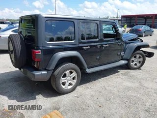 2020 Jeep Wrangler Unlimited Sport S z VIN 1C4HJXDN1LW223664, wystawiony jako IAAI lot #41886832 z przebiegiem 77 019 mil mil oraz . Historia ofert i sprzedaży dostępna na DreamBid. Obrazek 4.
