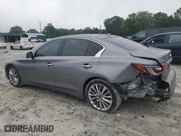 2021 Infiniti Q50 Luxe with VIN JN1EV7BP3MM702065, listed as a Copart auction lot 59577685 with 75,570 mi miles and Salvage title. Bid and sale history available at DreamBid. Image 2.