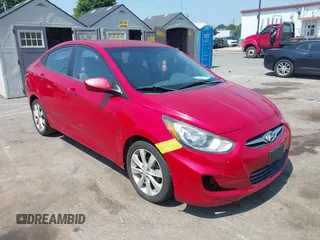 2012 Hyundai Accent GLS with VIN KMHCU4AE7CU099833, listed as a IAAI auction lot 42611631 with 213,090 mi miles and . Bid and sale history available at DreamBid. Image 1.