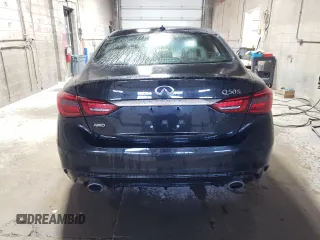 2020 Infiniti Q50 Red Sport 400 with VIN JN1FV7AR5LM660326, listed as a Copart auction lot 50599215 with 77,739 mi miles and Salvage Title. Bid and sale history available at carsss.com. Image 6.