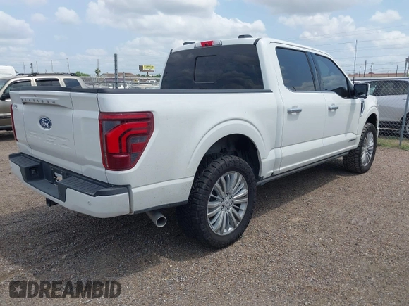 2024 Ford F-150 with VIN 1FTFW7LD1RFB88697, listed as a IAAI auction lot 42143029 with 6,996 mi miles and . Bid and sale history available at DreamBid. Image 4.