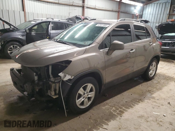 2020 Chevrolet Trax LT with VIN KL7CJLSB2LB348852, listed as a Copart auction lot 52501885 with 58,822 mi miles and Salvage Title. Bid and sale history available at DreamBid. Image 1.