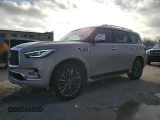 2019 Infiniti QX80 LUXE with VIN JN8AZ2NF5K9689037, listed as a Copart auction lot 48706115 with 78,128 mi miles and Salvage Title. Bid and sale history available at carsss.com. Image 1.