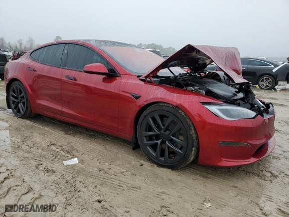 2024 Tesla Model S with VIN 5YJSA1E52RF537354, listed as a Copart auction lot 43077365 with 8,934 mi miles and Salvage Title. Bid and sale history available at carsss.com. Image 4.