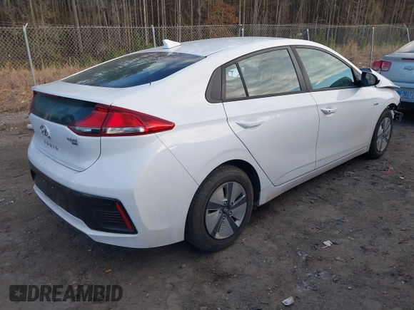 2018 Hyundai Ioniq Blue with VIN KMHC65LC4JU103376, listed as a IAAI auction lot 41463545 with 115,116 mi miles and . Bid and sale history available at DreamBid. Image 4.