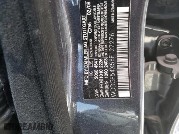 2008 Mercedes-Benz C 300 Sport with VIN WDDGF54X58F127276, listed as a Copart auction lot 46724405 with Not Provided miles and Salvage Title. Bid and sale history available at carsss.com. Image 12.
