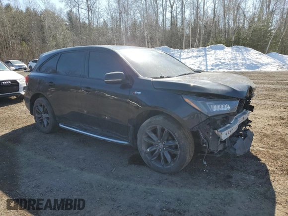 2019 Acura MDX w/Technology/A-Spec Pkg with VIN 5J8YD4H08KL802768, listed as a Copart auction lot 49523695 with 0 mi miles and Salvage Title. Bid and sale history available at carsss.com. Image 4.