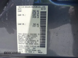 2020 Nissan Altima SV with VIN 1N4BL4DV6LC189839, listed as a IAAI auction lot 42617747 with 69,953 mi miles and . Bid and sale history available at DreamBid. Image 9.