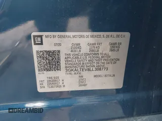 2020 GMC Terrain SLE with VIN 3GKALTEV8LL308773, listed as a IAAI auction lot 41442863 with 71,911 mi miles. Bid and sale history available at carsss.com. Image 9.
