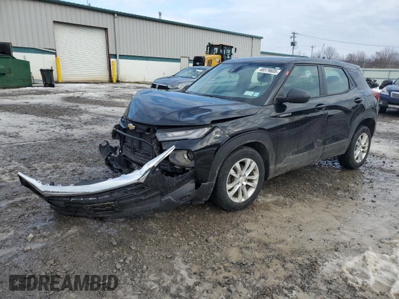 2021 Chevrolet TrailBlazer LS with VIN KL79MNSL4MB072052, listed as a Copart auction lot 46579605 with 72,964 mi miles and Salvage Title. Bid and sale history available at carsss.com. Image 1.