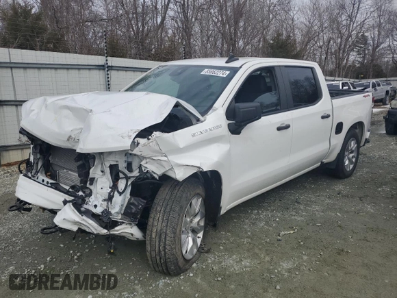 2022 Chevrolet Silverado 1500 Custom with VIN 1GCPDBEK4NZ522349, listed as a Copart auction lot 85862274 with 15,747 mi miles and Salvage Title. Bid and sale history available at carsss.com. Image 1.