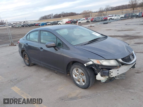 2015 Honda Civic Sedan LX with VIN 19XFB2F59FE258410, listed as a IAAI auction lot 41846497 with 204,917 mi miles. Bid and sale history available at carsss.com. Image 1.