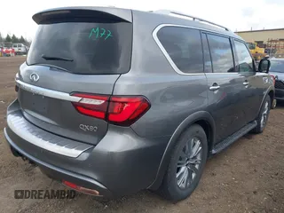 2019 Infiniti QX80 LUXE with VIN JN8AZ2ND2K9850698, listed as a IAAI auction lot 42044915 with 58,073 mi miles. Bid and sale history available at carsss.com. Image 4.
