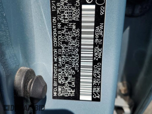 2015 Toyota Prius Advanced z VIN JTDKN3DP9F3071336, wystawiony jako Copart lot #54471865 z przebiegiem 138 332 mil mil oraz Szkoda całkowita • Salvage title. Historia ofert i sprzedaży dostępna na DreamBid. Obrazek 12.