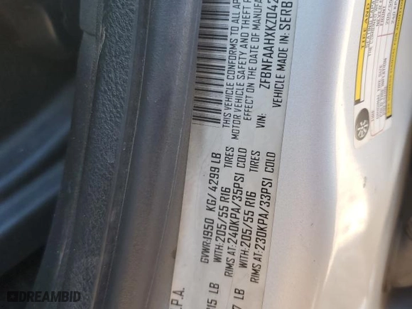 2019 FIAT 500L Pop with VIN ZFBNFAAHXKZ042353, listed as a Copart auction lot 77171484 with 78,373 mi miles and Salvage Title. Bid and sale history available at carsss.com. Image 12.