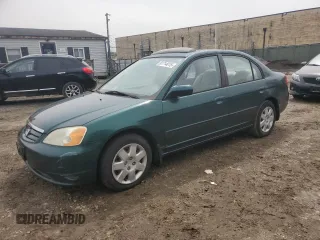 2001 Honda Civic EX with VIN 2HGES26721H505620, listed as a Copart auction lot 51714015 with 171,200 mi miles and Clean Title. Bid and sale history available at carsss.com. Image 1.