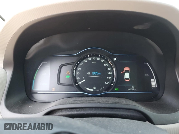 2017 Hyundai Ioniq SEL with VIN KMHC75LCXHU024222, listed as a Copart auction lot 61100395 with 100,016 mi miles and Salvage title. Bid and sale history available at DreamBid. Image 9.