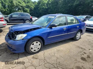 2005 Honda Civic VP with VIN 1HGES16385L011049, listed as a Copart auction lot 59730655 with 57,914 mi miles and Salvage title. Bid and sale history available at DreamBid. Image 1.