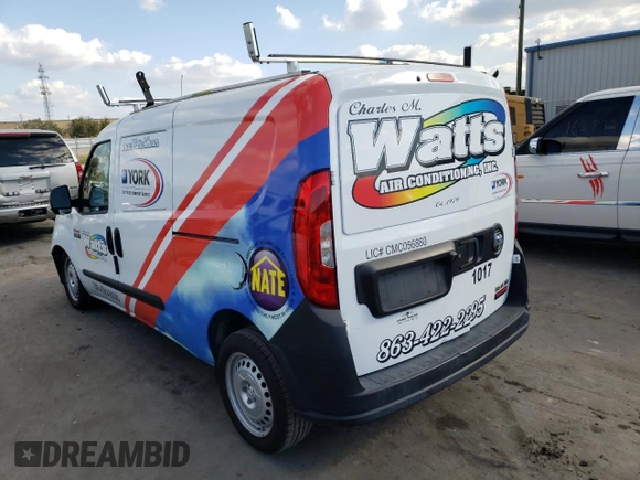 2020 Ram ProMaster City Cargo Tradesman with VIN ZFBHRFAB8L6R58657, listed as a Copart auction lot 67158762 with 42,601 mi miles and . Bid and sale history available at DreamBid. Image 2.