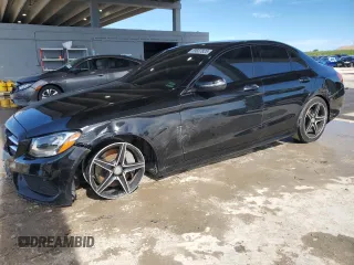 2017 Mercedes-Benz C 300 with VIN 55SWF4JB7HU205892, listed as a Copart auction lot 59607825 with 104,146 mi miles and Salvage title. Bid and sale history available at DreamBid. Image 1.