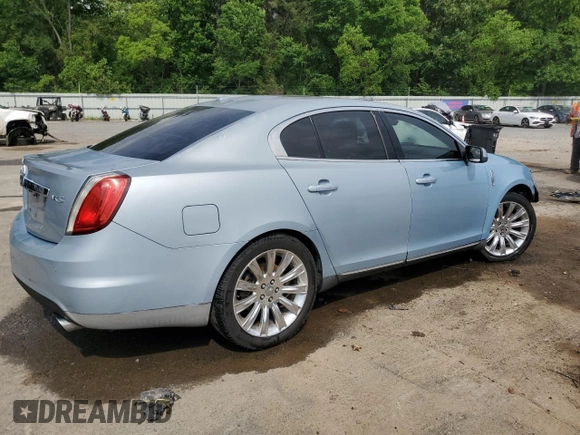 2009 Lincoln MKS with VIN 1LNHM93R59G620803, listed as a Copart auction lot 57283775 with 186,445 mi miles and Salvage title. Bid and sale history available at DreamBid. Image 3.