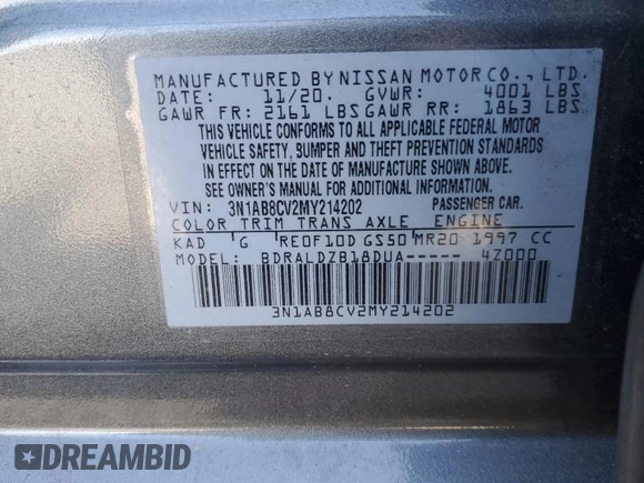 2021 Nissan Sentra SV z VIN 3N1AB8CV2MY214202, wystawiony jako Copart lot #54983485 z przebiegiem 73 898 mil mil oraz Szkoda całkowita • Salvage title. Historia ofert i sprzedaży dostępna na DreamBid. Obrazek 12.