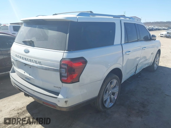 2022 Ford Expedition Max King Ranch with VIN 1FMJK1PT3NEA47209, listed as a IAAI auction lot 41739106 with 59,426 mi miles and . Bid and sale history available at DreamBid. Image 4.