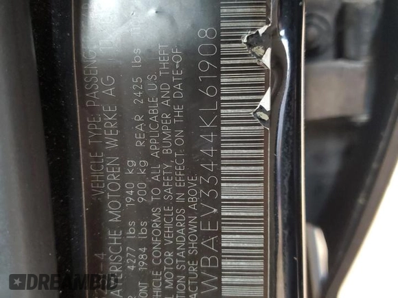 2004 BMW 3 Series 325i z VIN WBAEV33444KL61908, wystawiony jako Copart lot #55217205 z przebiegiem Nie podano mil oraz Szkoda całkowita • Salvage title. Historia ofert i sprzedaży dostępna na DreamBid. Obrazek 12.