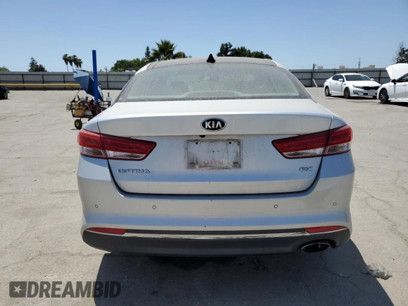 2016 Kia Optima EX with VIN 5XXGU4L36GG007947, listed as a Copart auction lot 58442435 with 81,559 mi miles and Salvage title. Bid and sale history available at DreamBid. Image 6.
