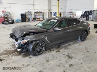 2019 Genesis G70 2.0T Advanced with VIN KMTG34LA0KU014320, listed as a Copart auction lot 45873315 with 35,476 mi miles and Non Repairable. Bid and sale history available at carsss.com. Image 1.