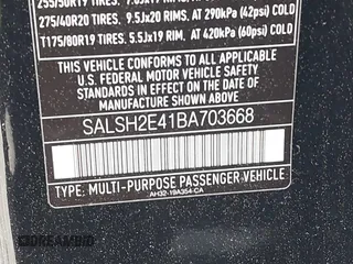 2011 Land Rover Range Rover Sport SC with VIN SALSH2E41BA703668, listed as a IAAI auction lot 41797594 with 113,634 mi miles. Bid and sale history available at carsss.com. Image 9.