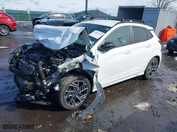 2022 Hyundai Kona N Line with VIN KM8K33A36NU802462, listed as a IAAI auction lot 41566552 with 35,522 mi miles. Bid and sale history available at carsss.com. Image 18.