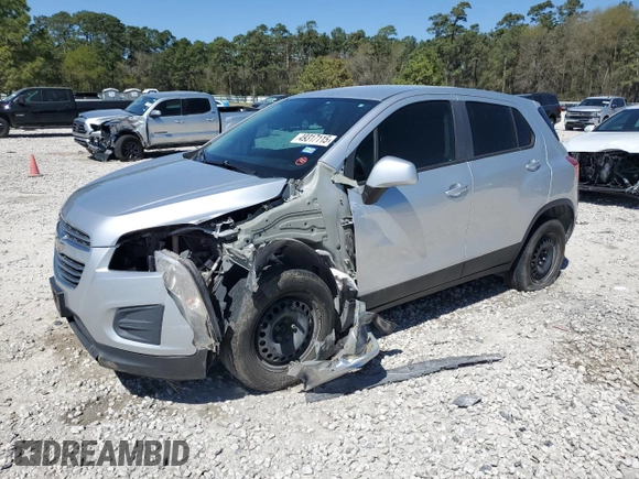 2016 Chevrolet Trax LS with VIN KL7CJKSB6GB618181, listed as a Copart auction lot 49317115 with 187,954 mi miles and Salvage Title. Bid and sale history available at carsss.com. Image 1.