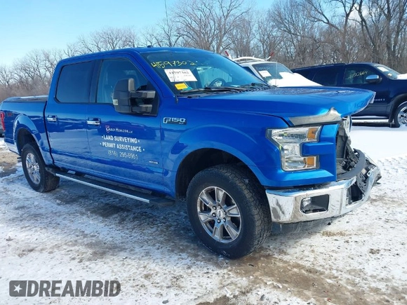 2015 Ford F-150 XLT with VIN 1FTEW1EG1FFA87638, listed as a IAAI auction lot 41597302 with 143,400 mi miles. Bid and sale history available at carsss.com. Image 1.