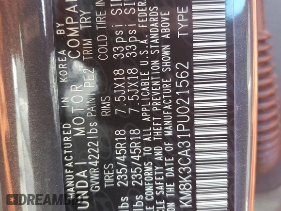 2023 Hyundai Kona N Line with VIN KM8K3CA31PU021562, listed as a Copart auction lot 47849535 with 12,428 mi miles and Salvage Title. Bid and sale history available at carsss.com. Image 16.