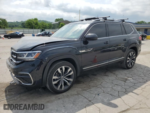 2022 Volkswagen Atlas SEL Premium R-Line with VIN 1V2FR2CAXNC532621, listed as a Copart auction lot 55081255 with 96,104 mi miles and Salvage title. Bid and sale history available at DreamBid. Image 1.