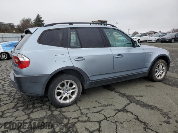 2004 BMW X3 2.5i with VIN WBXPA73434WC40705, listed as a Copart auction lot 85604554 with 157,616 mi miles and Salvage Title. Bid and sale history available at carsss.com. Image 3.