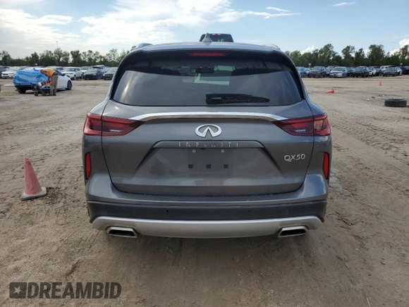 2022 Infiniti QX50 LUXE with VIN 3PCAJ5BA0NF116408, listed as a Copart auction lot 74469444 with 25,624 mi miles and Salvage Title. Bid and sale history available at carsss.com. Image 6.