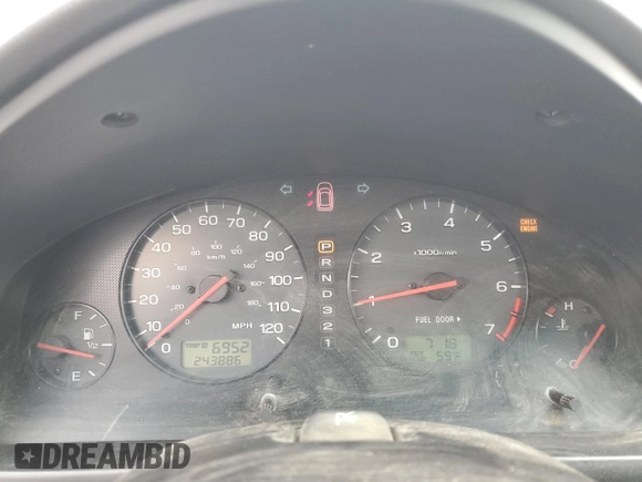 2002 Subaru Legacy L with VIN 4S3BE635727213302, listed as a Copart auction lot 58575235 with 243,886 mi miles and Salvage title. Bid and sale history available at DreamBid. Image 9.