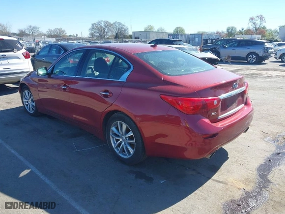 2015 Infiniti Q50 with VIN JN1BV7AR6FM420284, listed as a IAAI auction lot 41795605 with 160,353 mi miles. Bid and sale history available at carsss.com. Image 3.