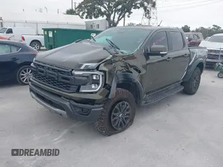 2024 Ford Ranger Raptor with VIN 1FTER4LR2RLE05950, listed as a IAAI auction lot 41590870 with 10,891 mi miles. Bid and sale history available at carsss.com. Image 2.