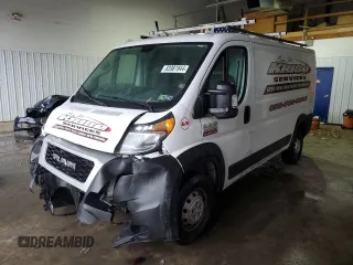 2021 Ram ProMaster Cargo with VIN 3C6LRVVGXME579279, listed as a Copart auction lot 83981944 with 76,202 mi miles and Salvage Title. Bid and sale history available at carsss.com. Image 1.
