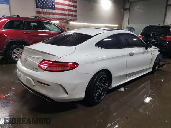 2017 Mercedes-Benz C 43 AMG with VIN WDDWJ6EB4HF451855, listed as a Copart auction lot 41339505 with 61,024 mi miles and Salvage Title. Bid and sale history available at carsss.com. Image 3.